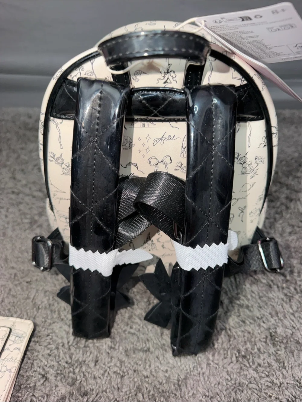 Loungefly Black & White Disney Sketch Mini Backpack with Heart Pouch